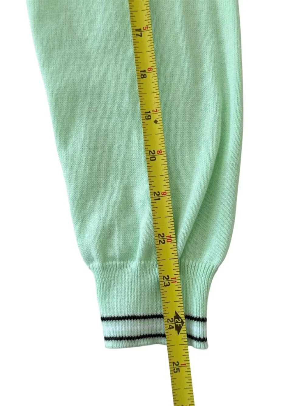 Glenmuir 1891 Cotton Golf Argyle 1/4 Zip Long Sleeve Sweater Ladies Mint Green L